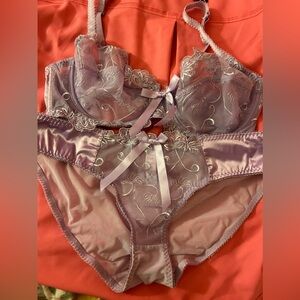 NWT 40b/xl Lavender bra and panty set